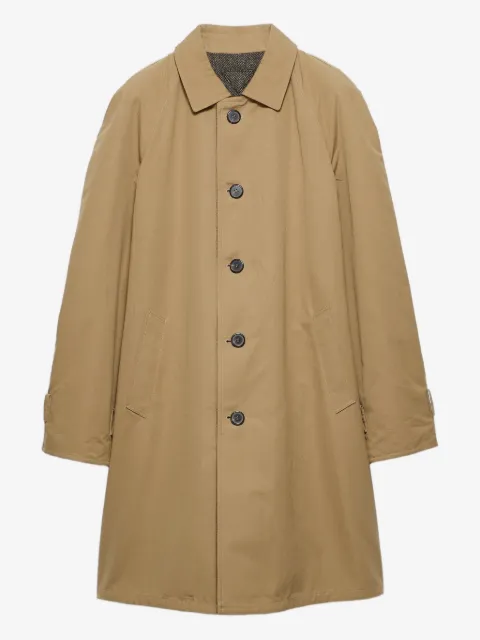 Prada button triangle logo cotton coat