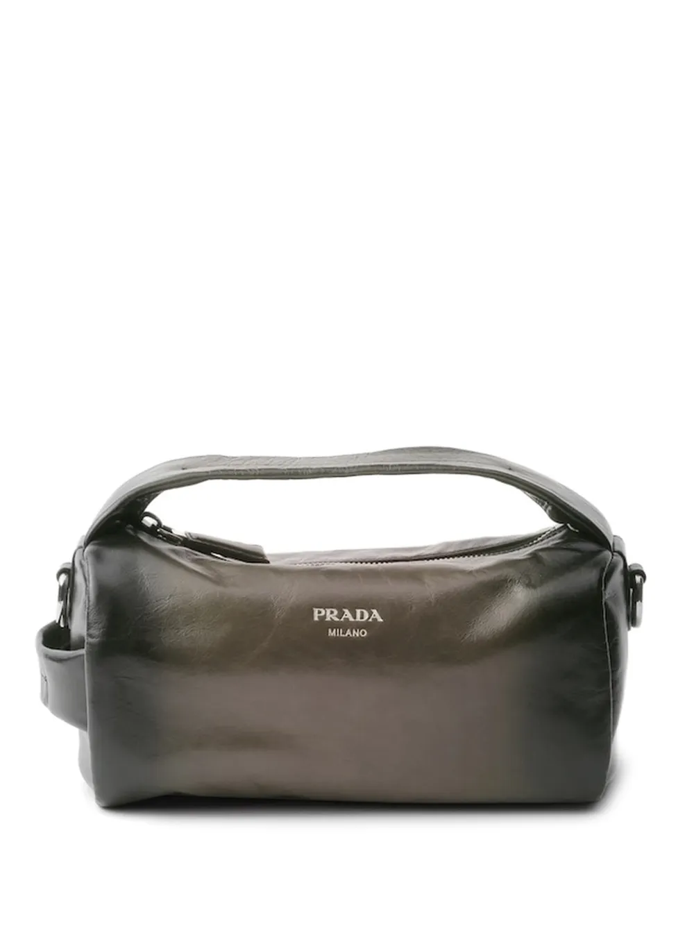 Prada Borsa a spalla in pelle goffrata - Nero