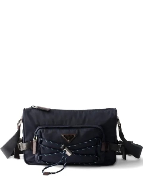 Prada zip leather shoulder bag