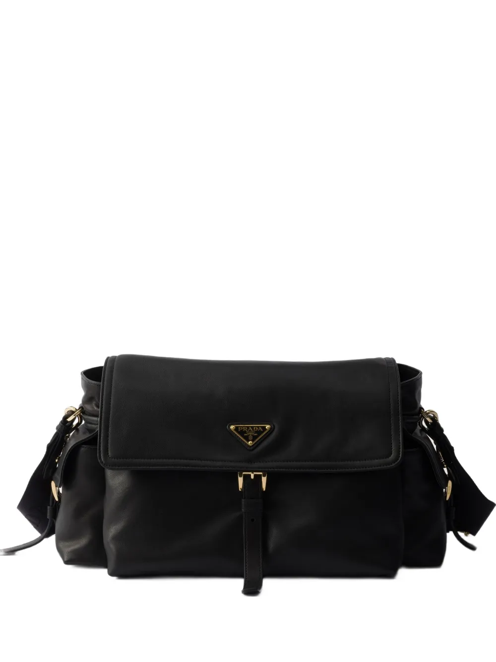 Prada Schultertasche mit Logo - Schwarz