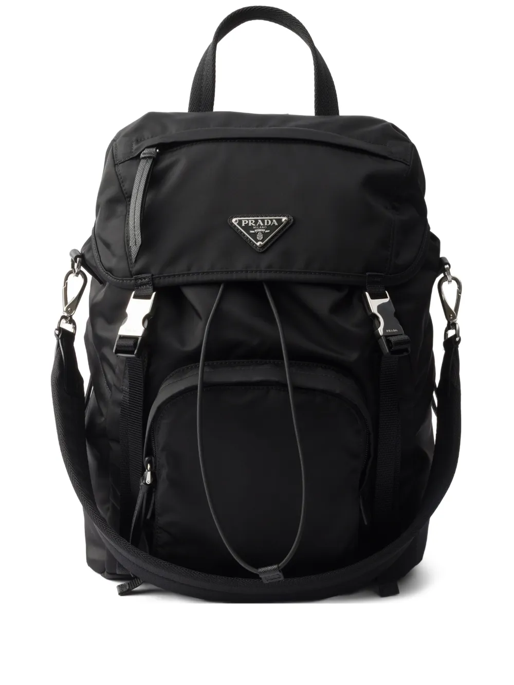 Prada zipper logo-detail backpack | Black | Image 1