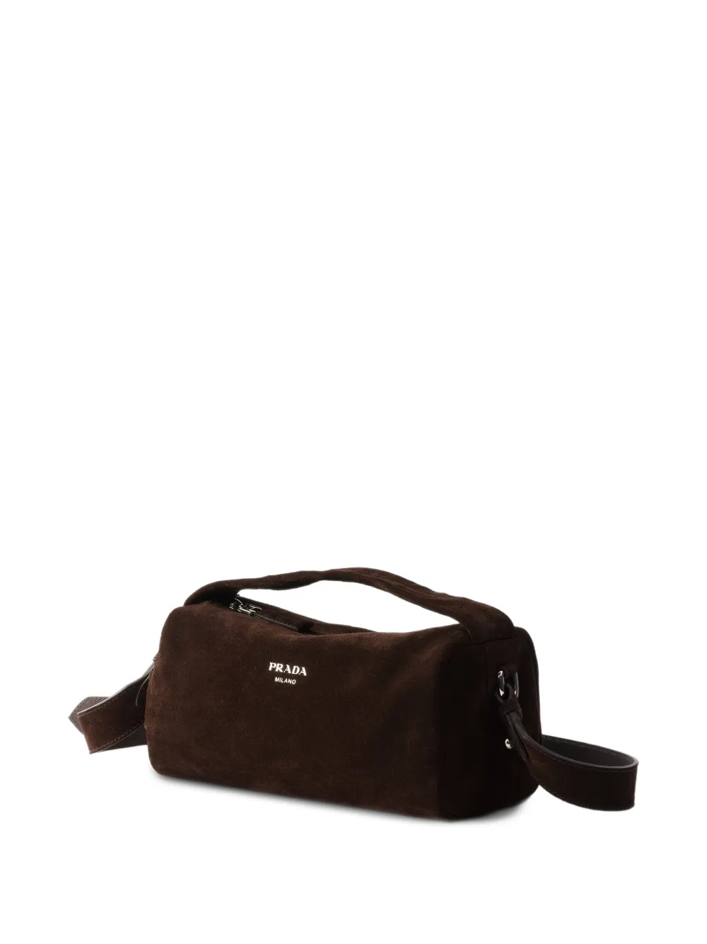  Prada Suede Leather Shoulder Bag - Brown 