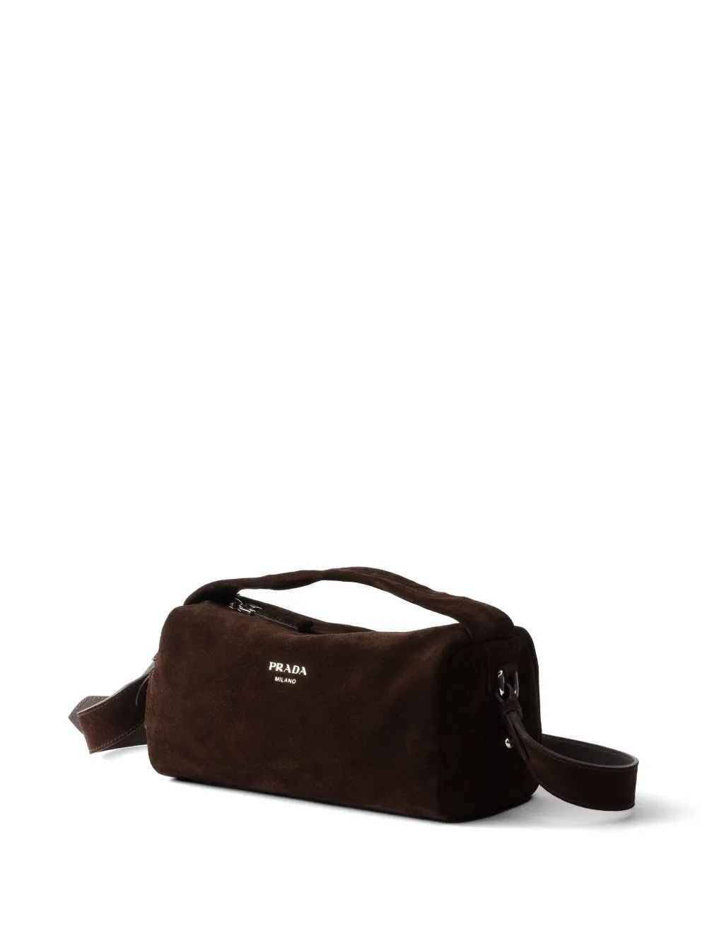 Prada Suède leren schoudertas Bruin