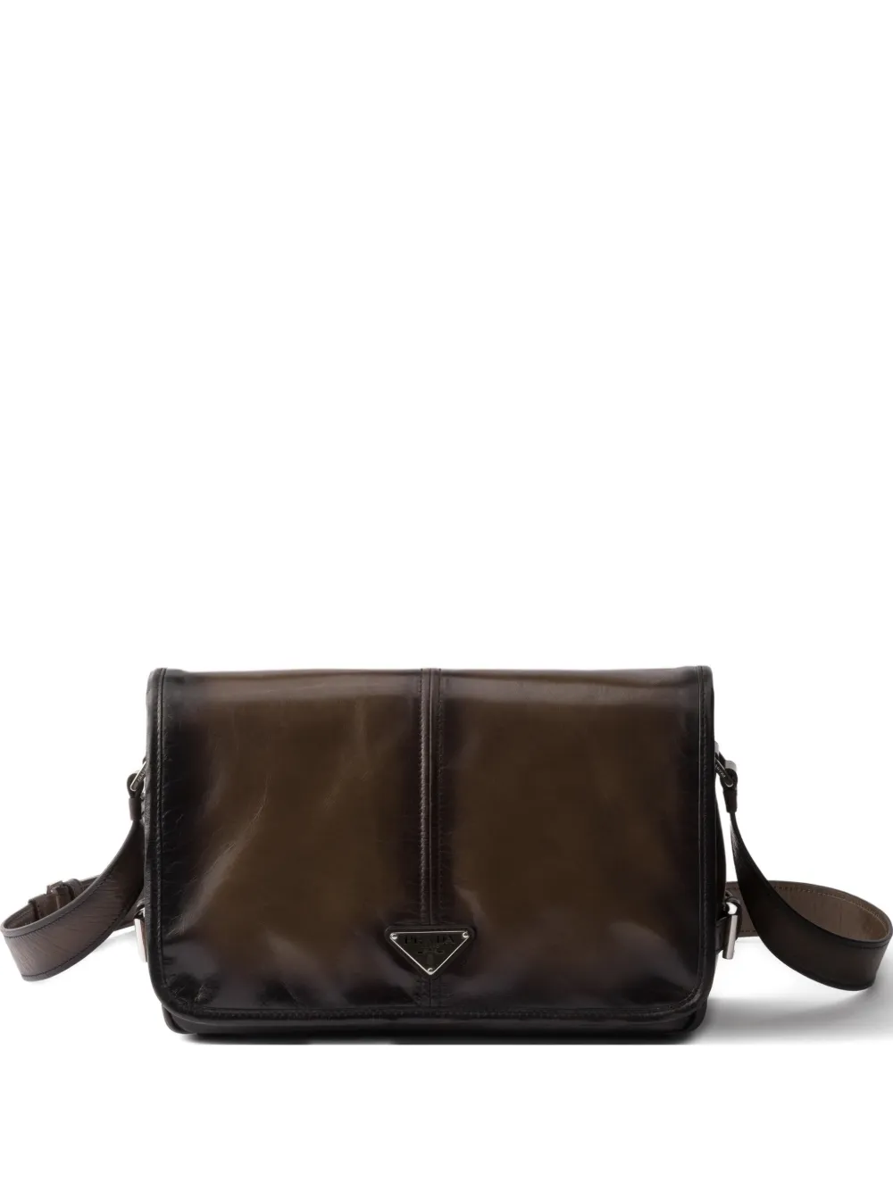 Prada Borsa messenger in pelle - Verde