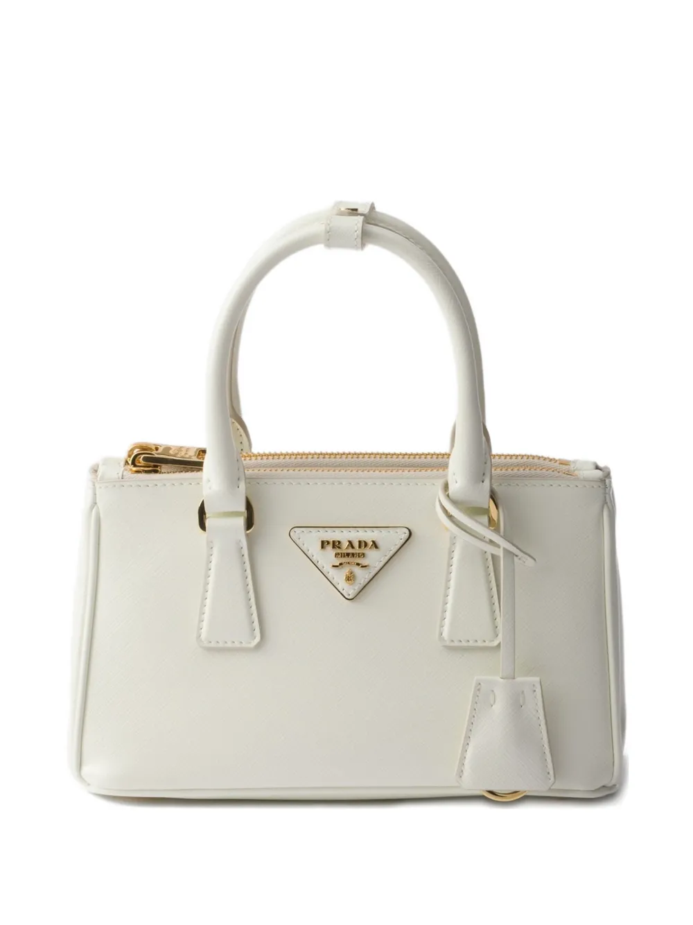 Prada Mini Galleria Leather Tote Bag In White