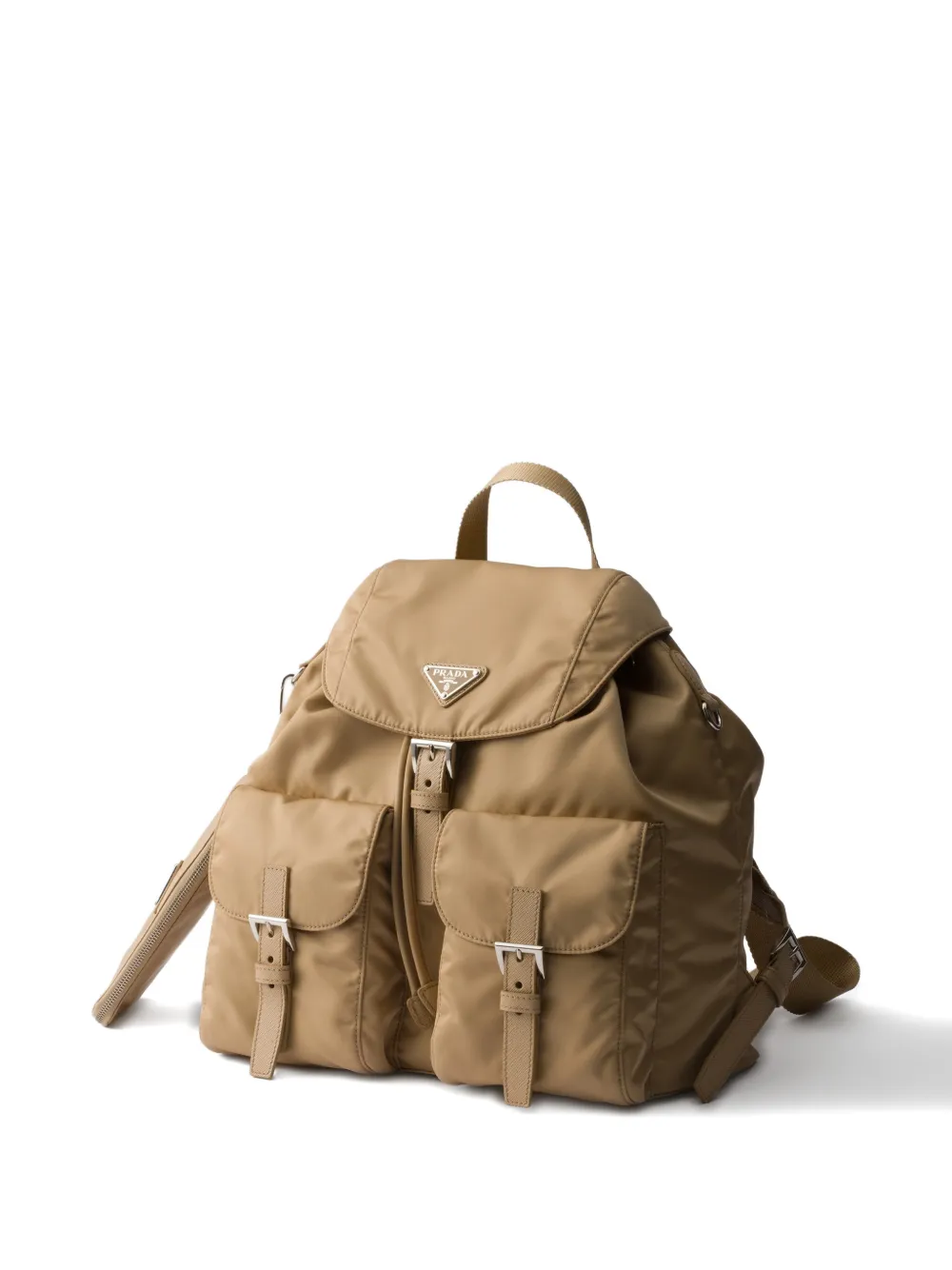 Prada medium logo backpack - Beige