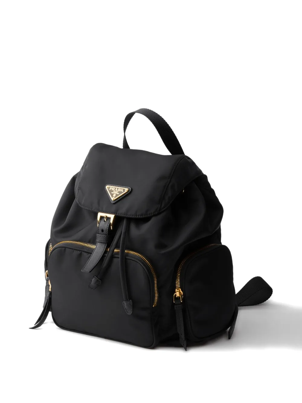 Prada Functional Backpack With Adjustable Straps And Pocket In Black