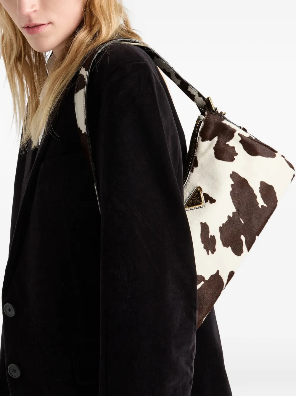 Prada medium Aimèe printed shoulder bag - Wit