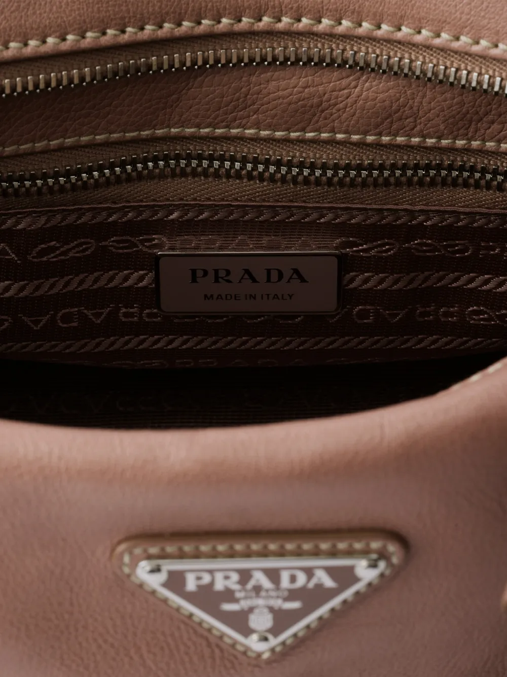 Prada Bonnie medium antiek leren shopper Bruin