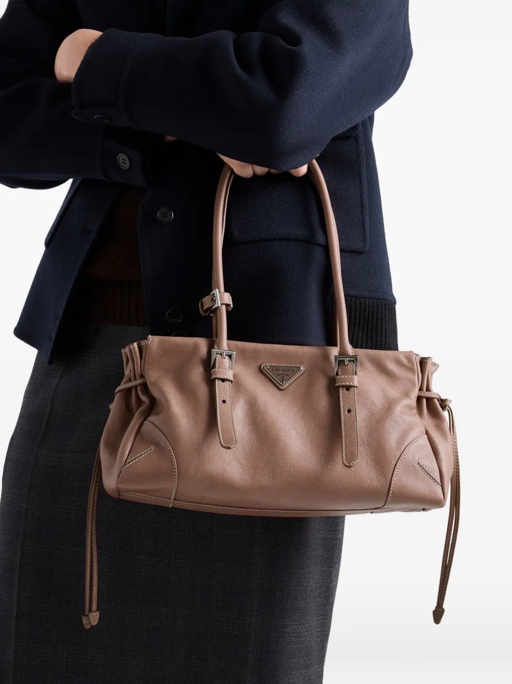 Prada Leren shopper - Bruin