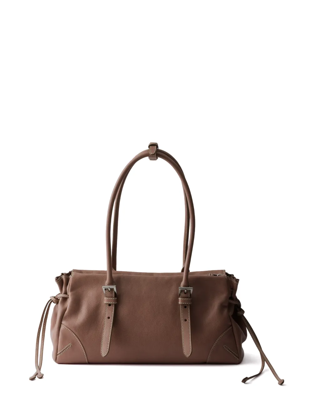 Prada Prada Bonnie レザーハンドバッグ M | ブラウン | FARFETCH JP