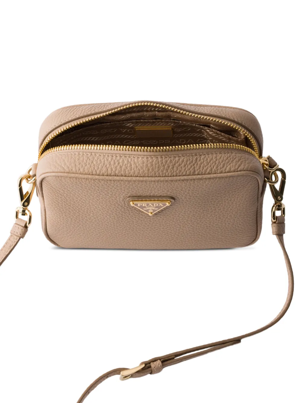  Prada Mini Leather Cross Body Bag - Neutrals 