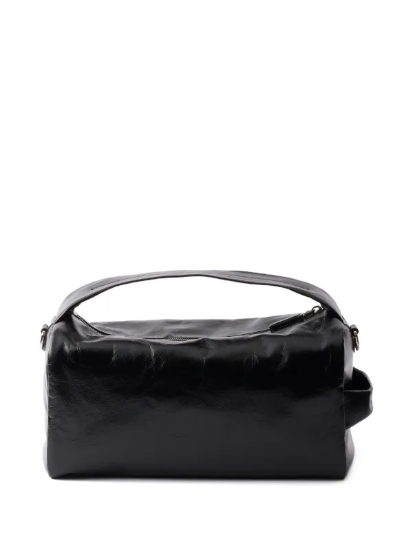 Prada Leather Messenger Mini Bag | Black | FARFETCH ID