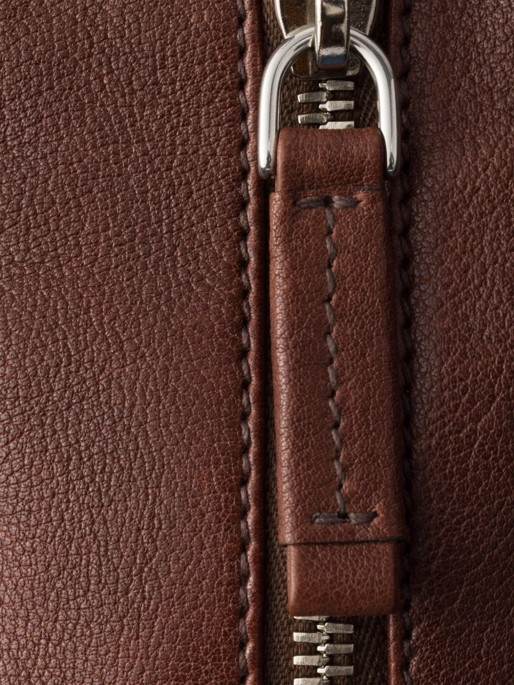 Prada Large Leather Zip Tote Bag In Brown