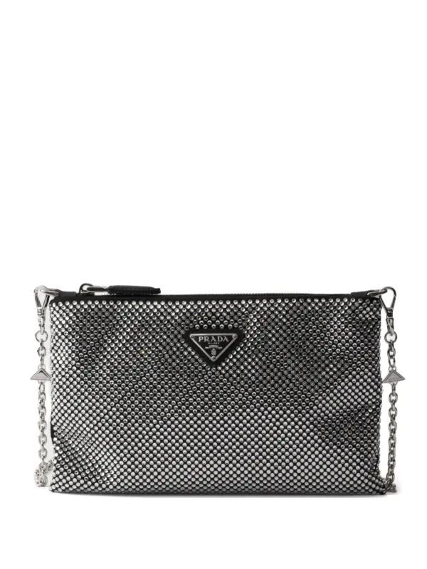 Prada スタッズ ショルダーバッグ | シルバートーン | FARFETCH JP