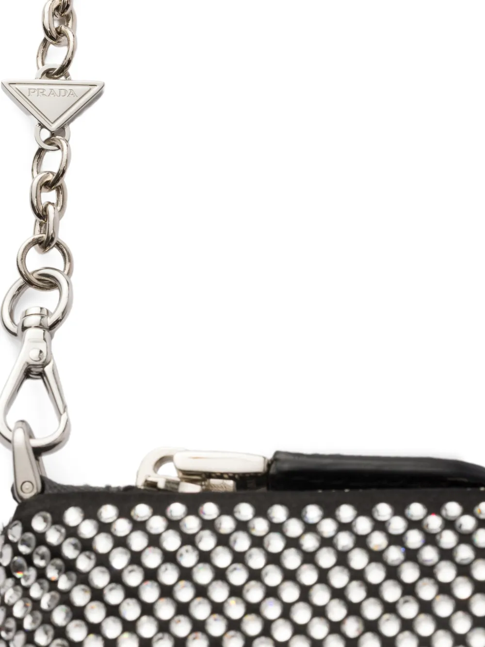 Prada Mini-crossbodytas met kristallen studs Zilver