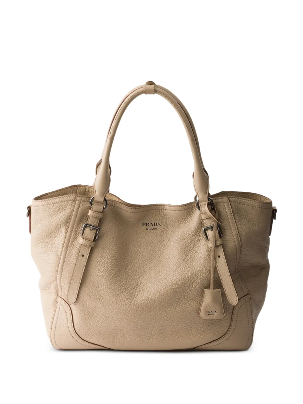Prada large leather tote bag - Toni neutri