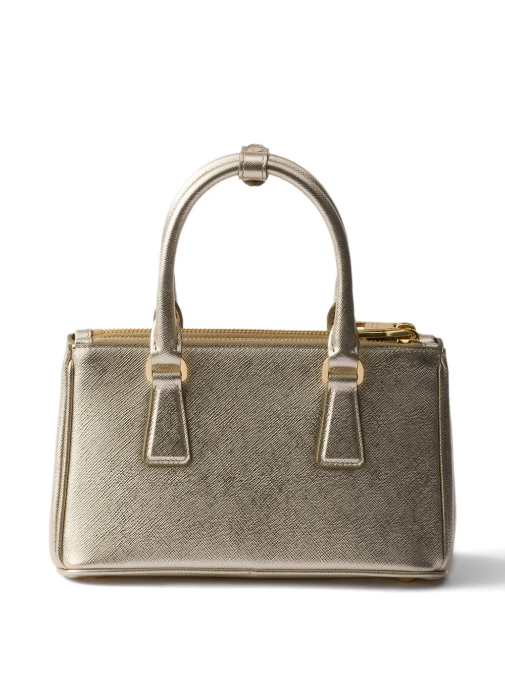 Prada mini Galleria leather triangle-logo tote bag - Goud