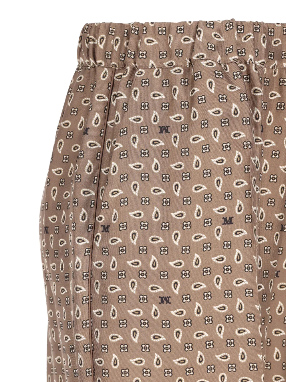 Max Mara Elasticated Patterned Trousers In Brown