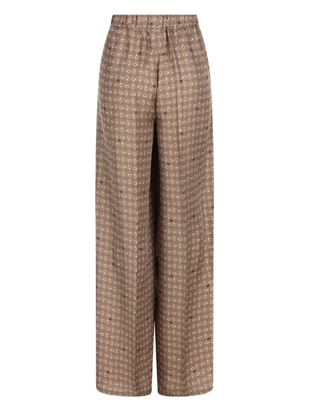 Max Mara Elasticated Patterned Trousers In Brown