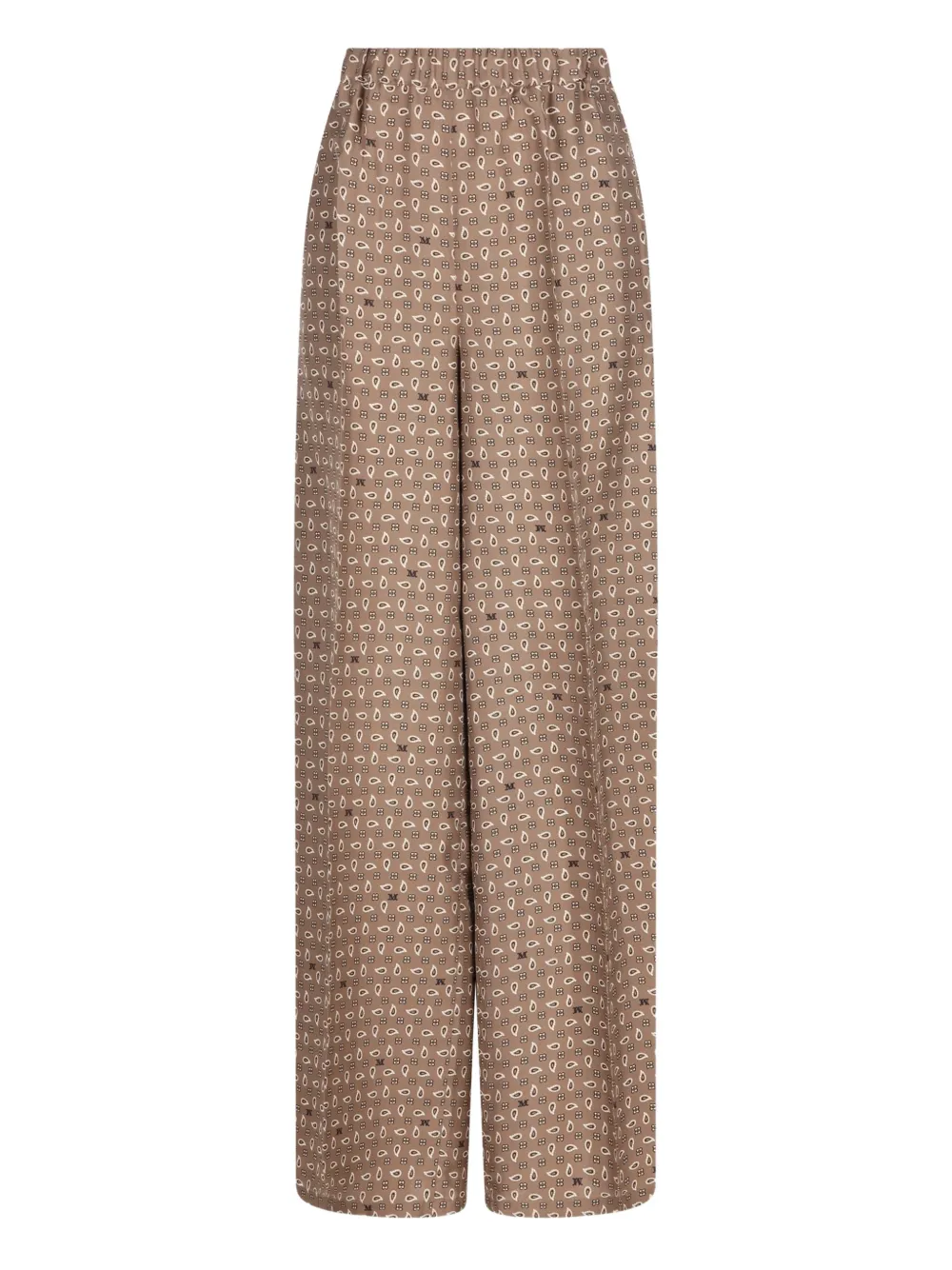 Max Mara Elasticated Patterned Trousers In Brown