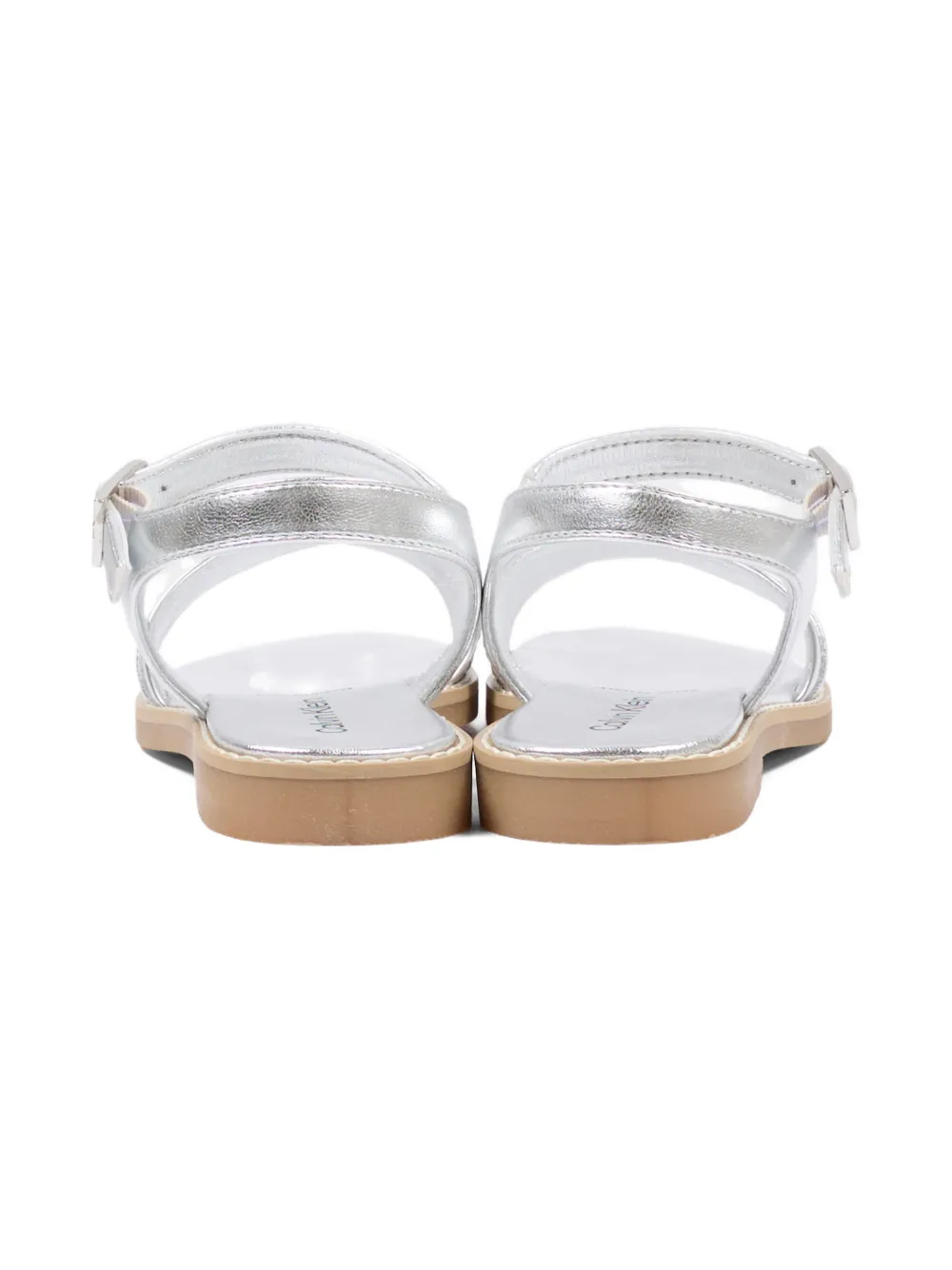 Calvin Klein Kids Sandalen met logodetail en gespbandje Zilver