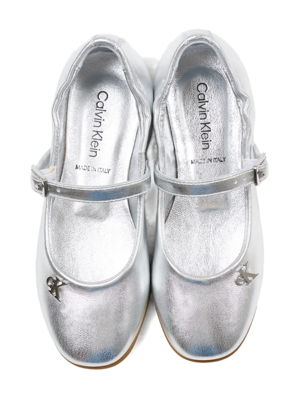 Calvin Klein Kids Ballerina's met gespdetail Zilver