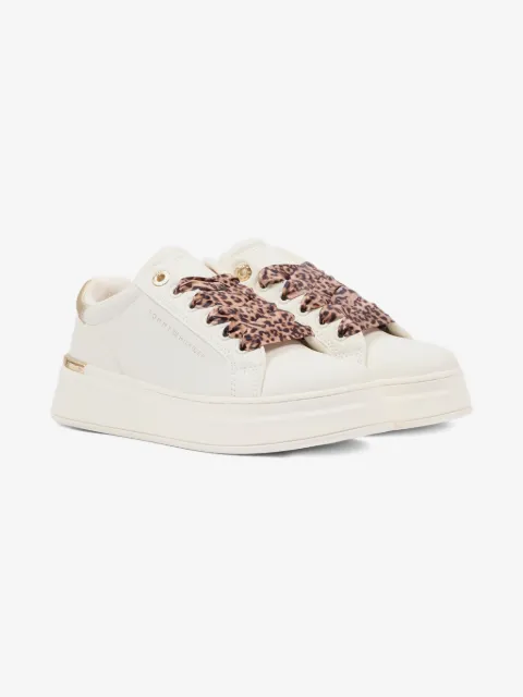 Tommy Hilfiger Junior leopard-print-laces sneakers