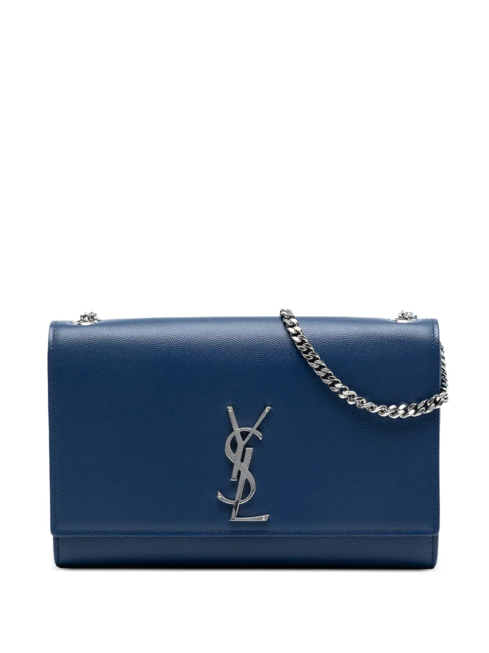 Saint Laurent Pre-Owned 2017 Medium Grain De Poudre Monogram Kate crossbody bag - Blu