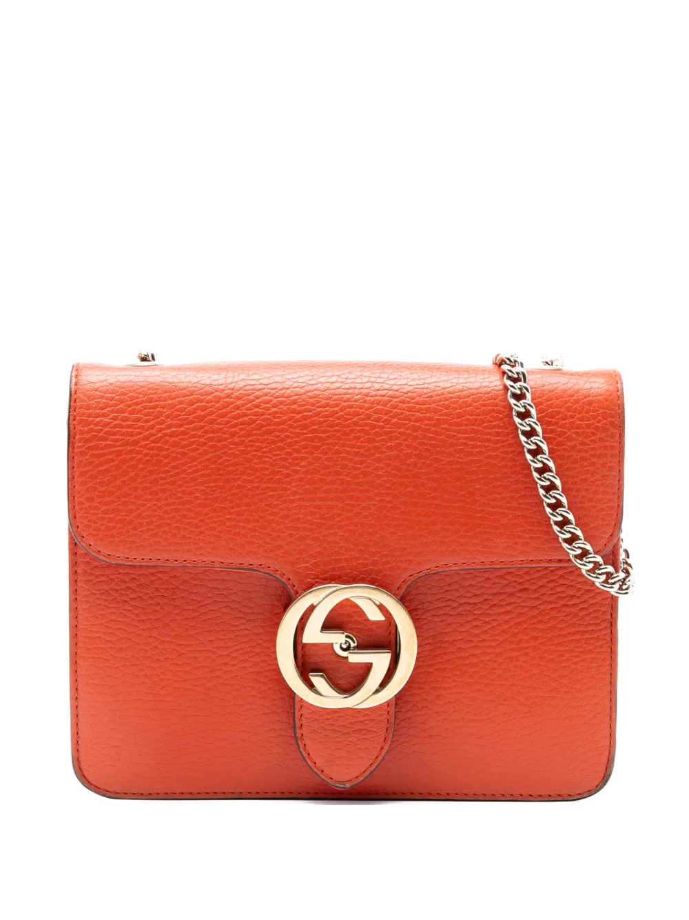 Gucci Pre-Owned 2016-2025 Small Dollar Calfskin Interlocking G crossbody bag - Arancione