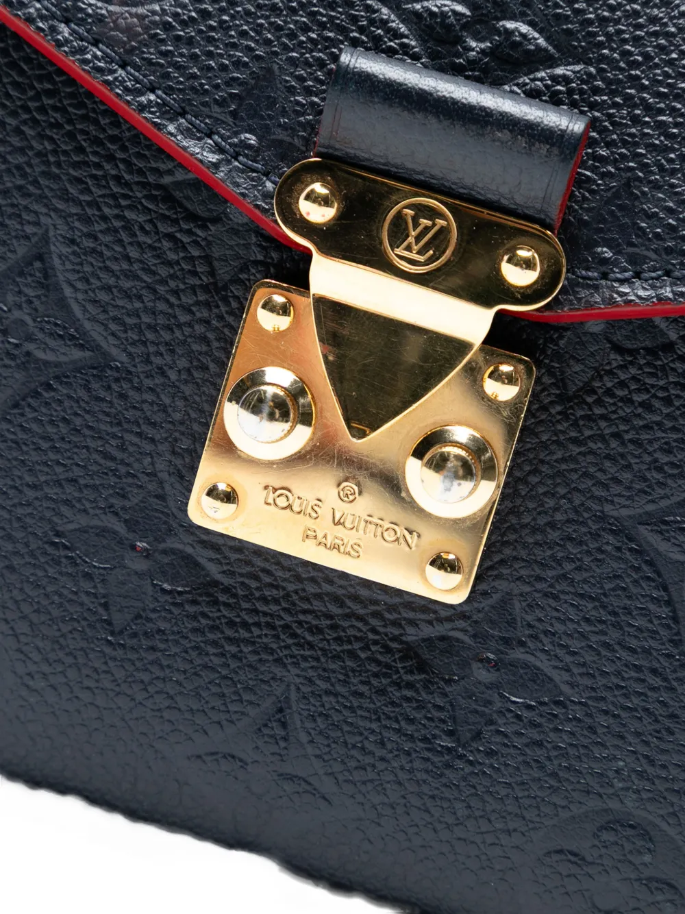 LOUIS VUITTON Pre-owned 2018 Monogram Empreinte Pochette Metis Satchel In Blue