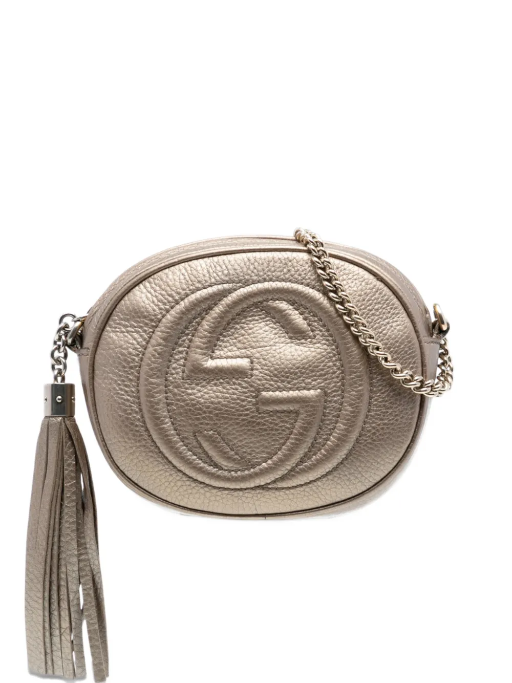 Gucci Pre-Owned 2016-2025 Mini Metallic Pebbled Calfskin Soho Chain crossbody bag - Oro