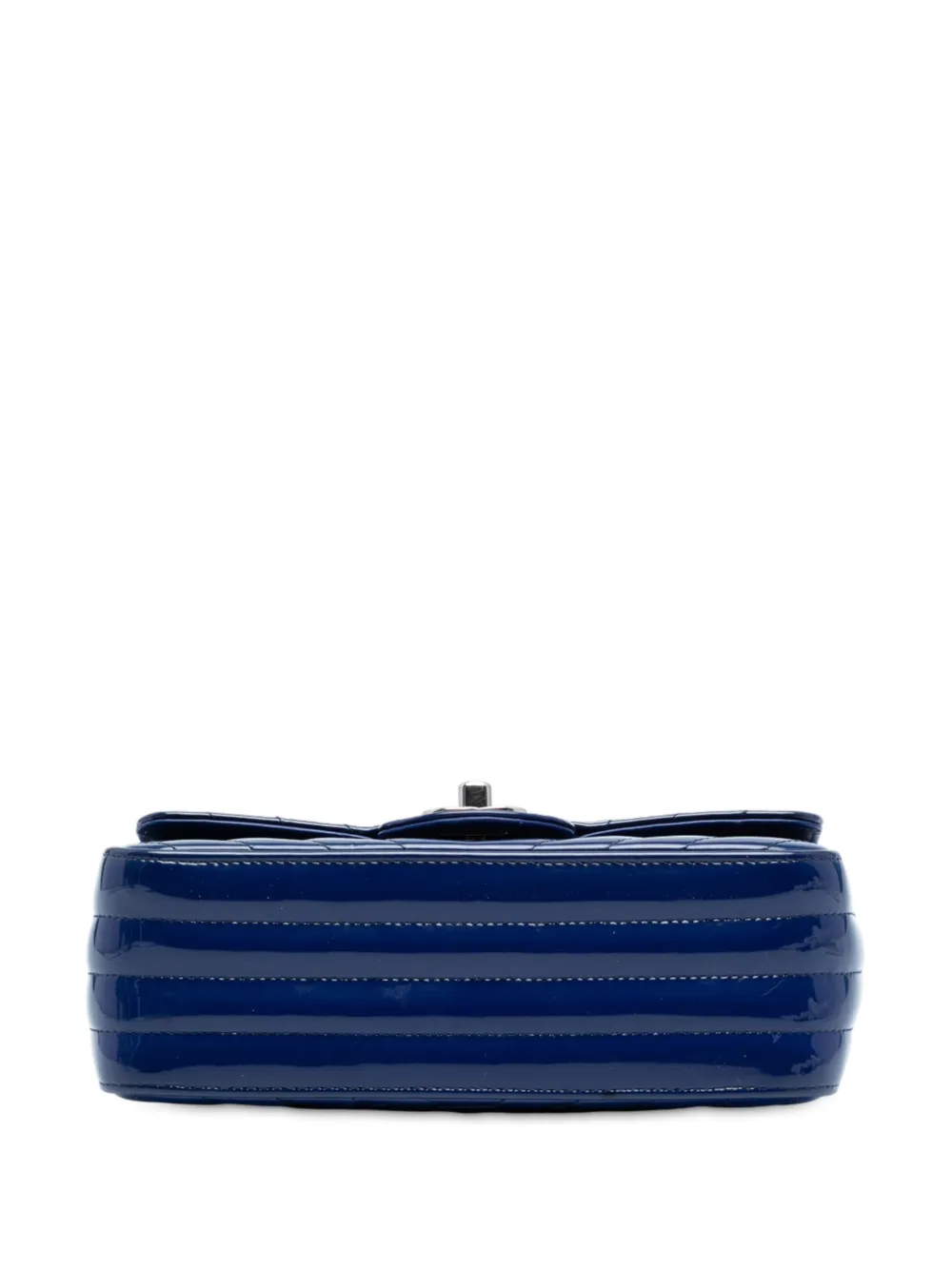 2016-2017 Mini Rectangular Classic Chevron Patent Single Flap Crossbody Bag