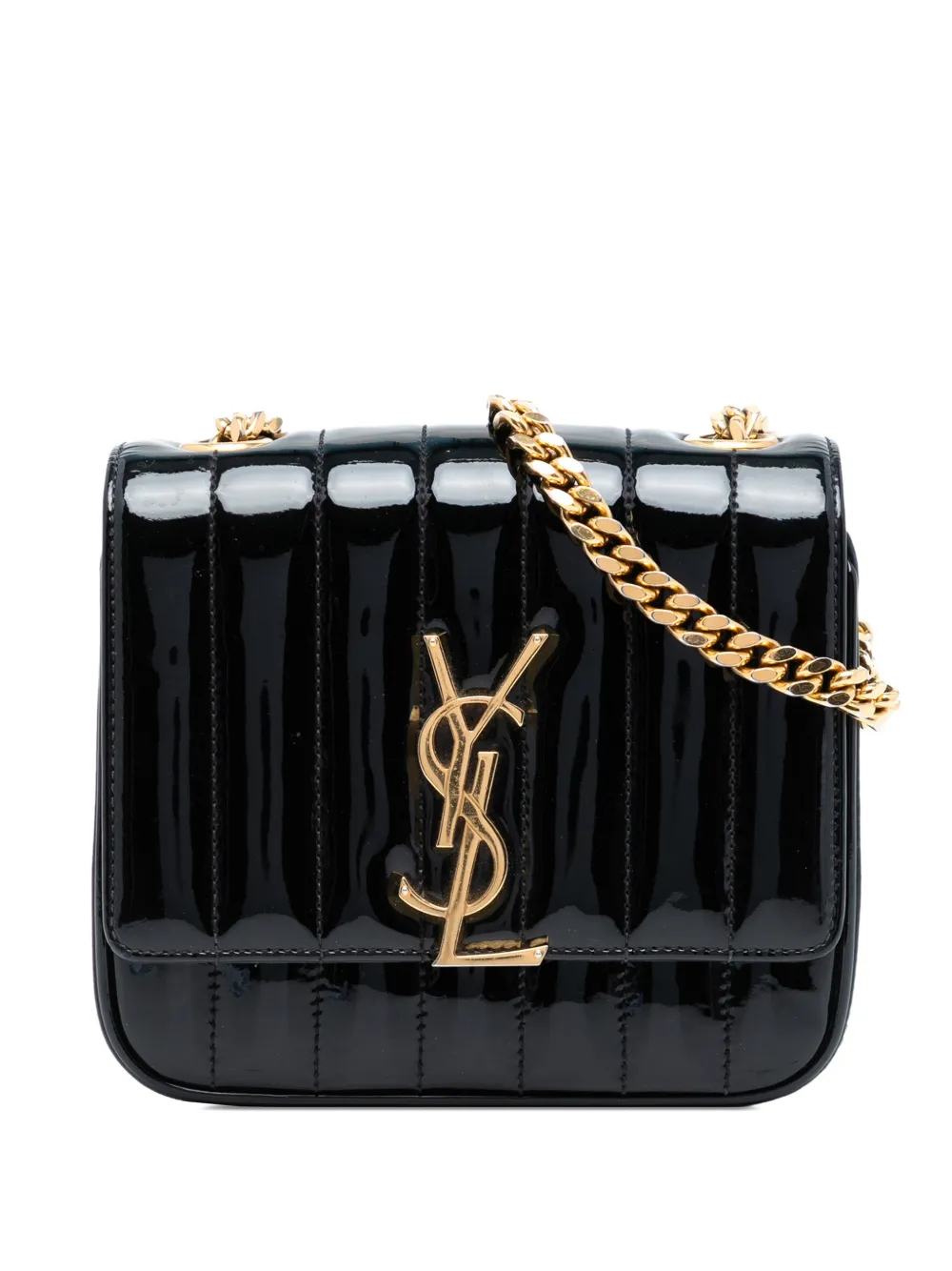 Saint Laurent Pre-Owned 2018 Small Patent Monogram Vicky Chain Bag crossbody bag | negro | Image 1
