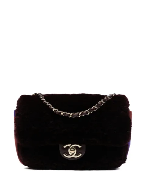 CHANEL Pre-Owned 2018-2019 Mini Rectangular CC Quilted Shearling Color Block Single Flap shoulder bag