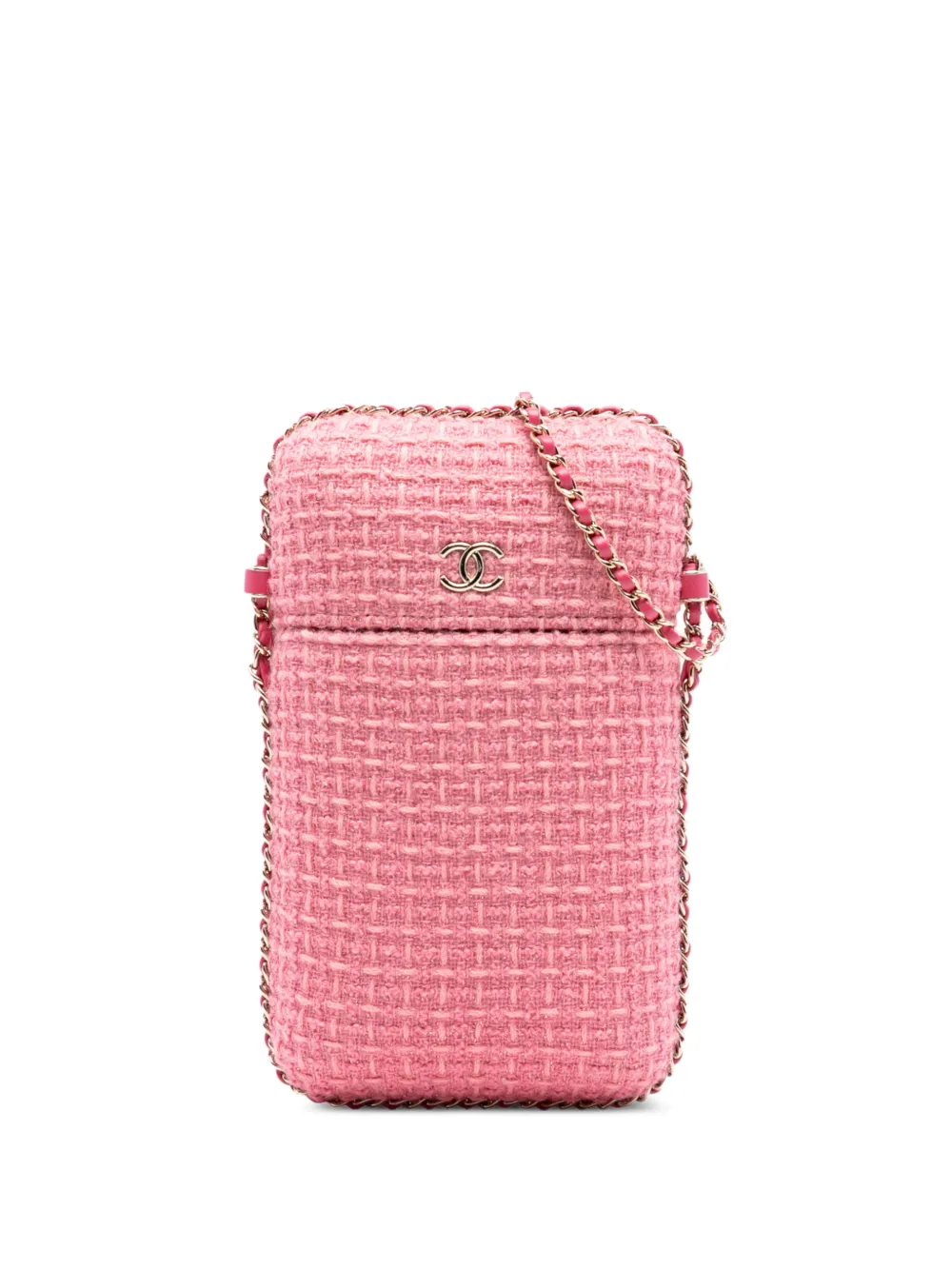 CHANEL Pre-Owned 2020 Tweed Chain Around Phone Holder crossbody bag - Rosa