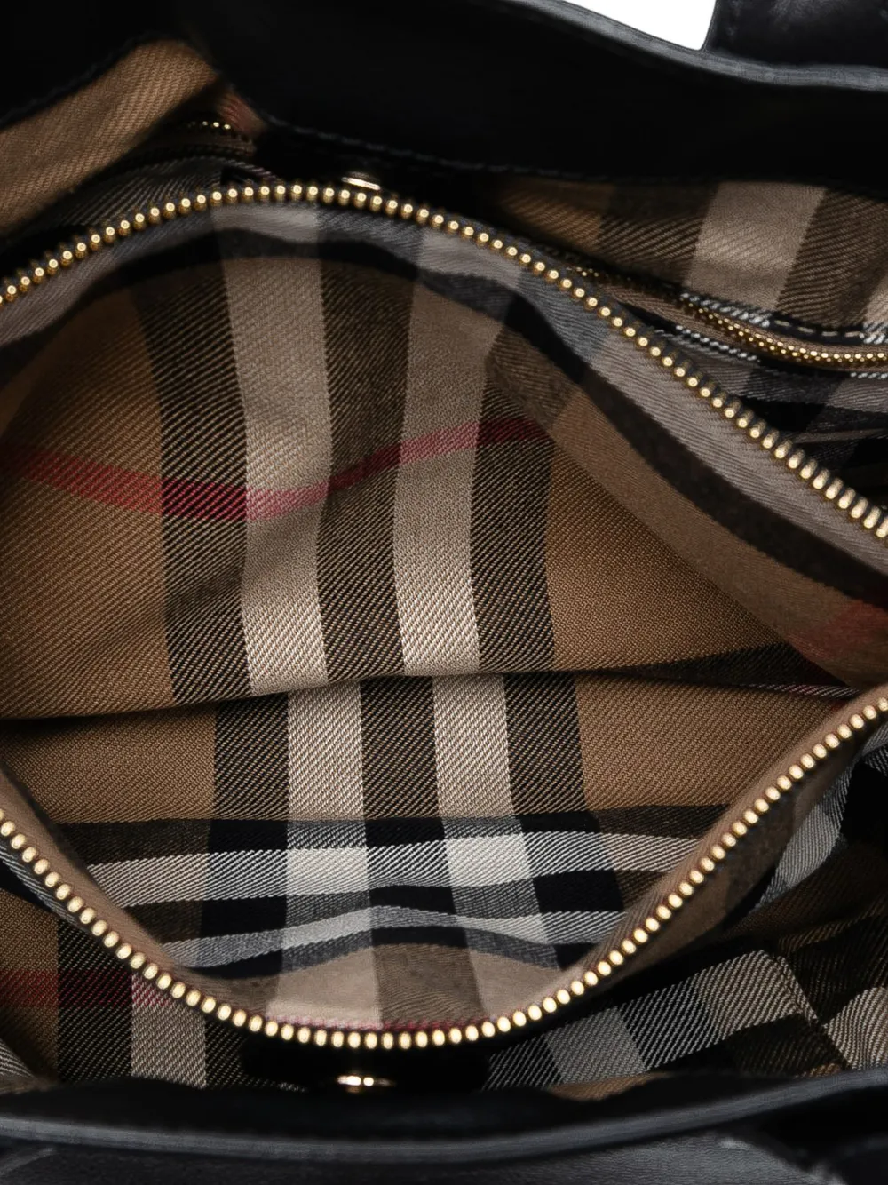 Pre-owned Burberry 2000-2017 Medium Leather And House Check Banner Satchel In Black