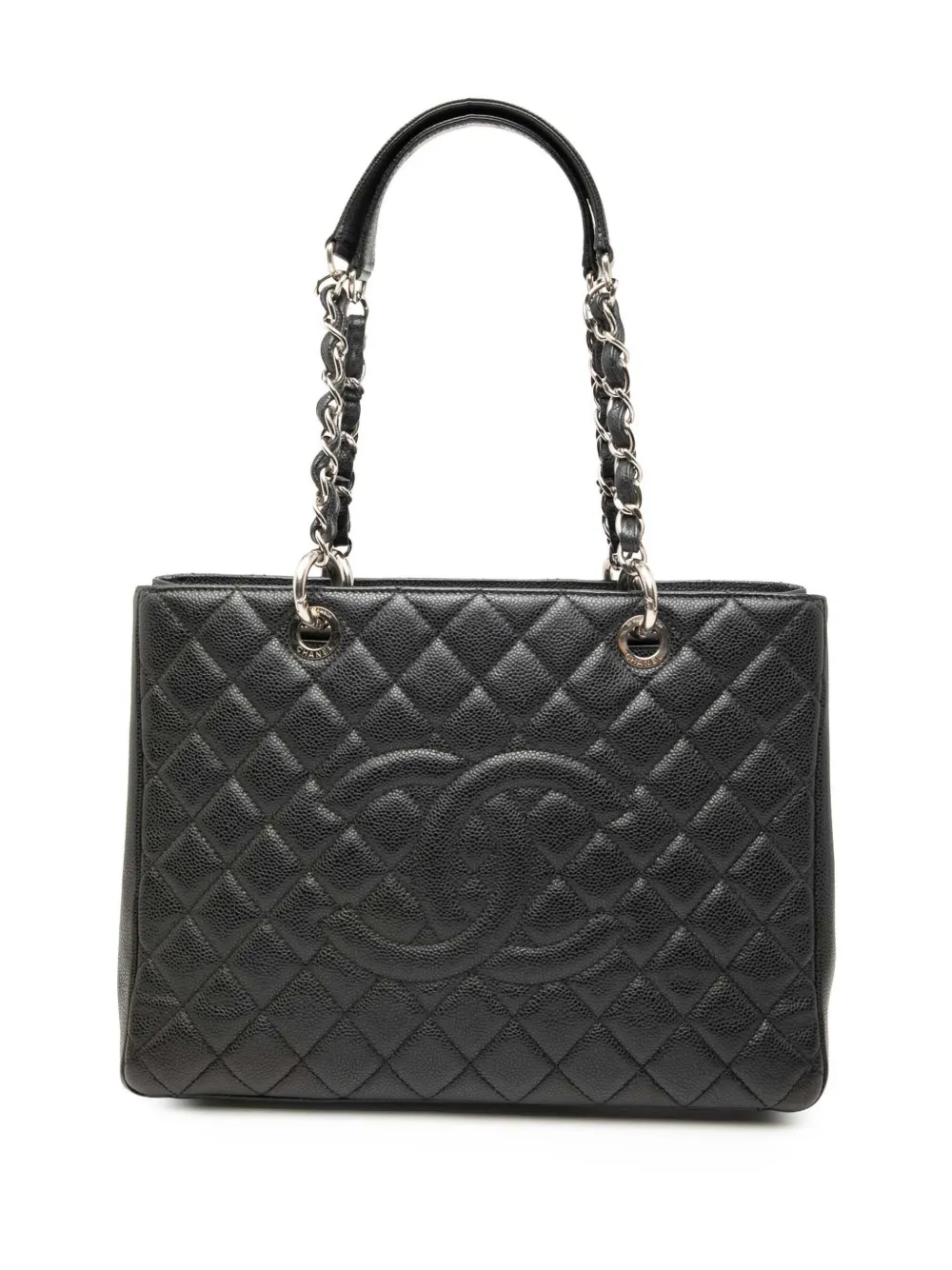 Pre-owned Chanel 2009-2010 Caviar Grand Shopping Tote Bag In Black