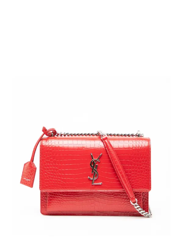 Saint Laurent Pre-Owned 2017 ミディアム クロコエンボス モノグラム 