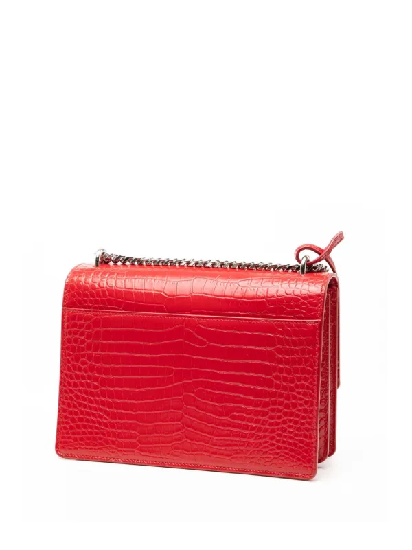 Saint Laurent Pre-Owned 2017 ミディアム クロコエンボス モノグラム 