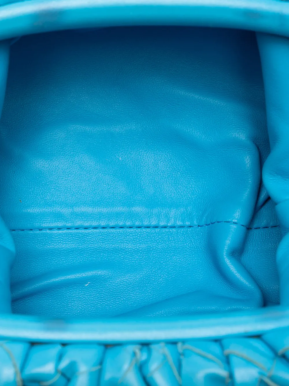 Pre-owned Bottega Veneta 2012-2025 Nappa Intrecciato The Mini Pouch Crossbody Bag In Blue