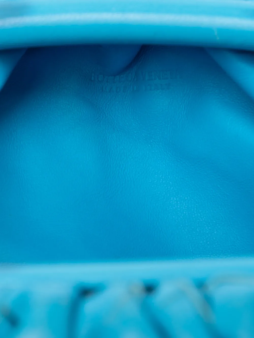 Pre-owned Bottega Veneta 2012-2025 Nappa Intrecciato The Mini Pouch Crossbody Bag In Blue