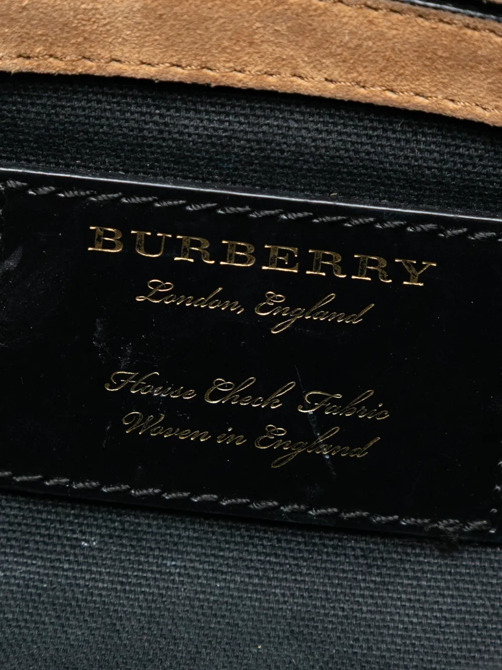 Pre-owned Burberry 2000-2017 Small Leather And House Check Canvas Derby Macken Crossbody Bag In Brown