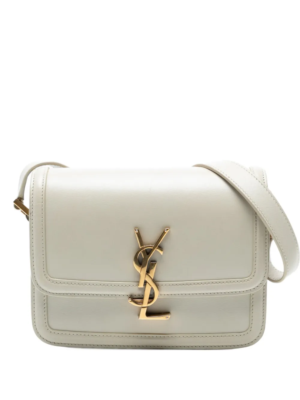 Saint Laurent Pre-Owned 2021 Small Calfskin Solferino Satchel In Box crossbody bag - Bianco
