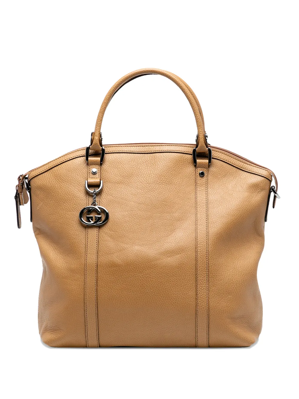 Gucci Pre-Owned 2016-2025 Large Leather GG Charm Dome satchel - Brown