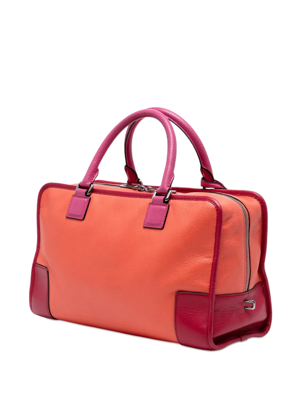 Pre-owned Loewe 2012-2021 Tricolor Leather Amazona 36 Handbag In Orange