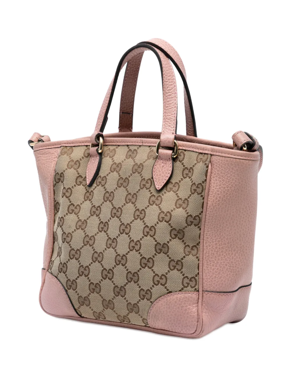 Pre-owned Gucci 2016-2025 Small Gg Canvas Bree Satchel In Brown