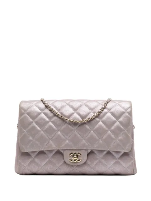 CHANEL Pre-Owned 2014-2015 CC Quilted Iridescent Calfskin Clutch with Chain shoulder bag