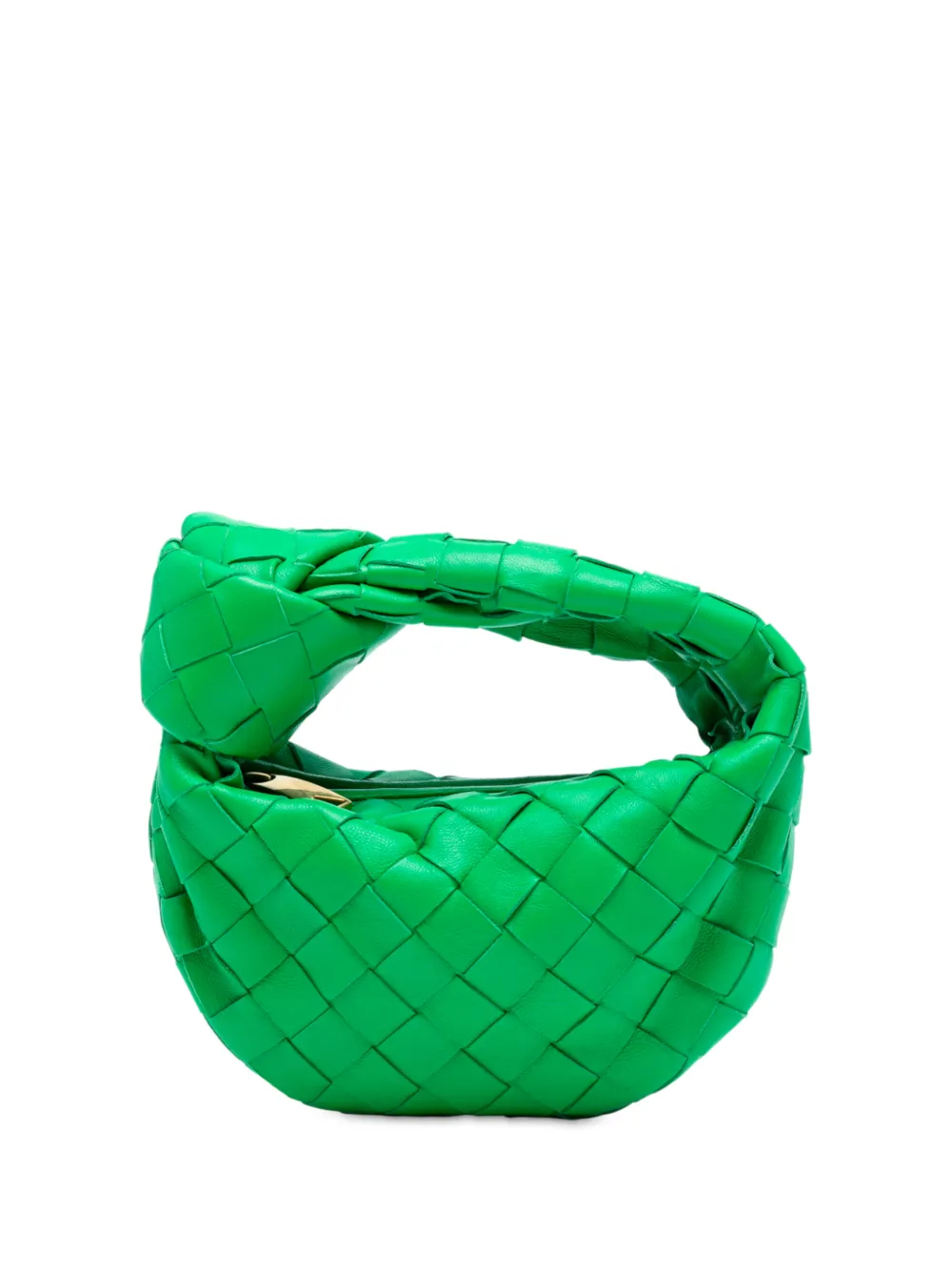 Pre-owned Bottega Veneta 2012-2025 Candy Nappa Intrecciato Jodie Hobo Bag In Green