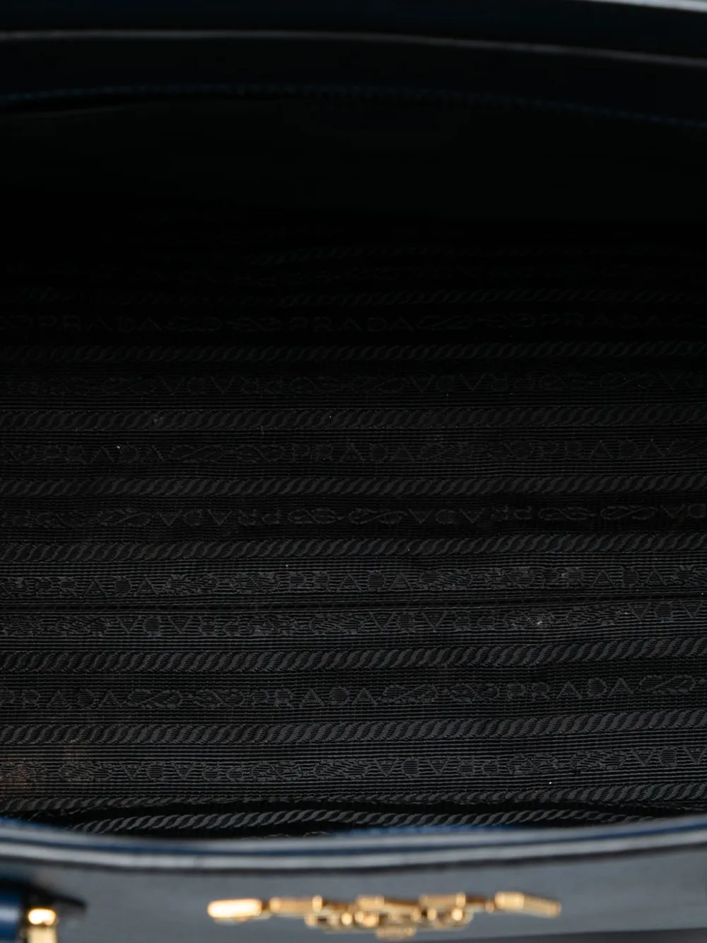 Pre-owned Prada 2010-2025 Soft Calf Trimmed Saffiano Zippered Convertible Tote Satchel In Blue